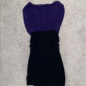 Valerie Bertinelli purple and black formal dress